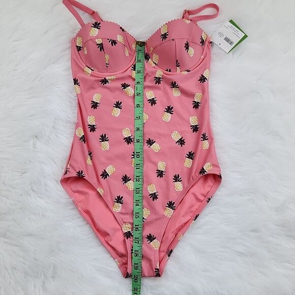 Kate Spade Laniakea Beach One Piece Apricot Pineapple Print Swimsuit‎ NWT Small - Picture 5 of 11